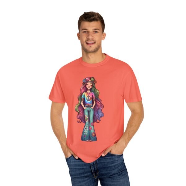 Hand Drawn Hippy Girl T-shirt - Image 13