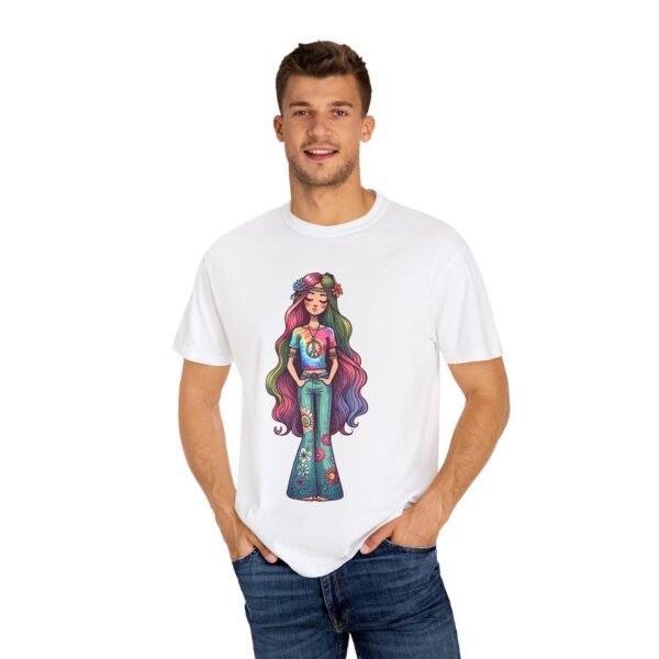 Hand Drawn Hippy Girl T-shirt - Image 17