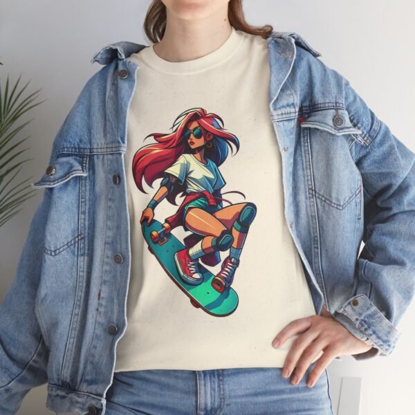 Skater Girl - Cartoon  T-shirt - Image 2