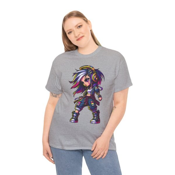 Drum and Bass Girl - Cartoon T-shirt - Image 11