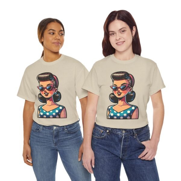 Cartoon-style Rockabilly Girl T-shirt - Image 2
