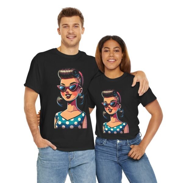 Cartoon-style Rockabilly Girl T-shirt - Image 7