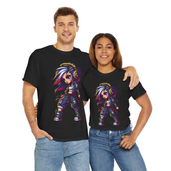 Drum and Bass Girl - Cartoon T-shirt - Image 8