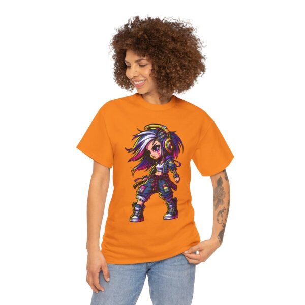 Drum and Bass Girl - Cartoon T-shirt - Image 3