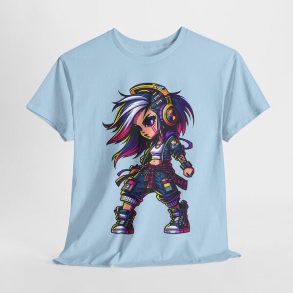 Drum and Bass Girl - Cartoon T-shirt - Image 7